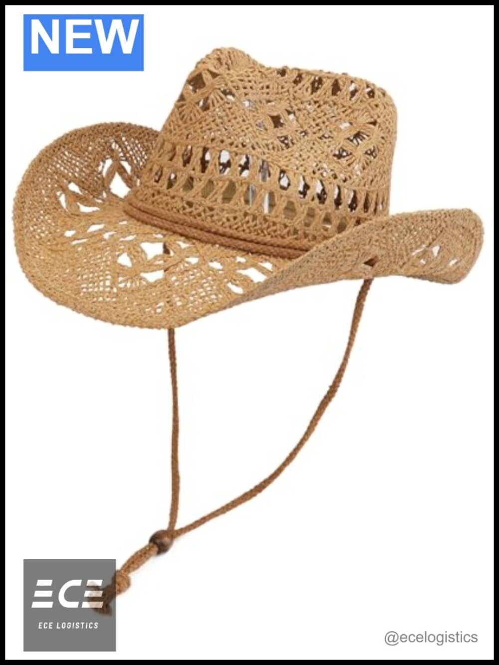 Unisex Straw Cowboy Hat Wide Brim Shapeable Western Sun Hat